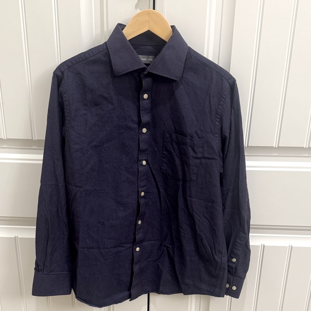 Michael Kors Dark Blue Button-Up Shirt